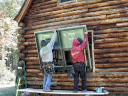 Установка окна пвх в деревянном доме
