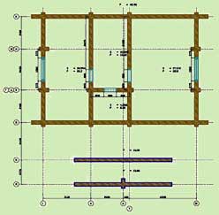 План второго этажа деревянного сруба 8 х 10м, 2 этажа