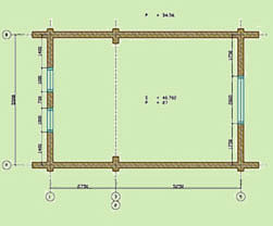 План второго этажа деревянного сруба 6м х 8м, 2 этажа